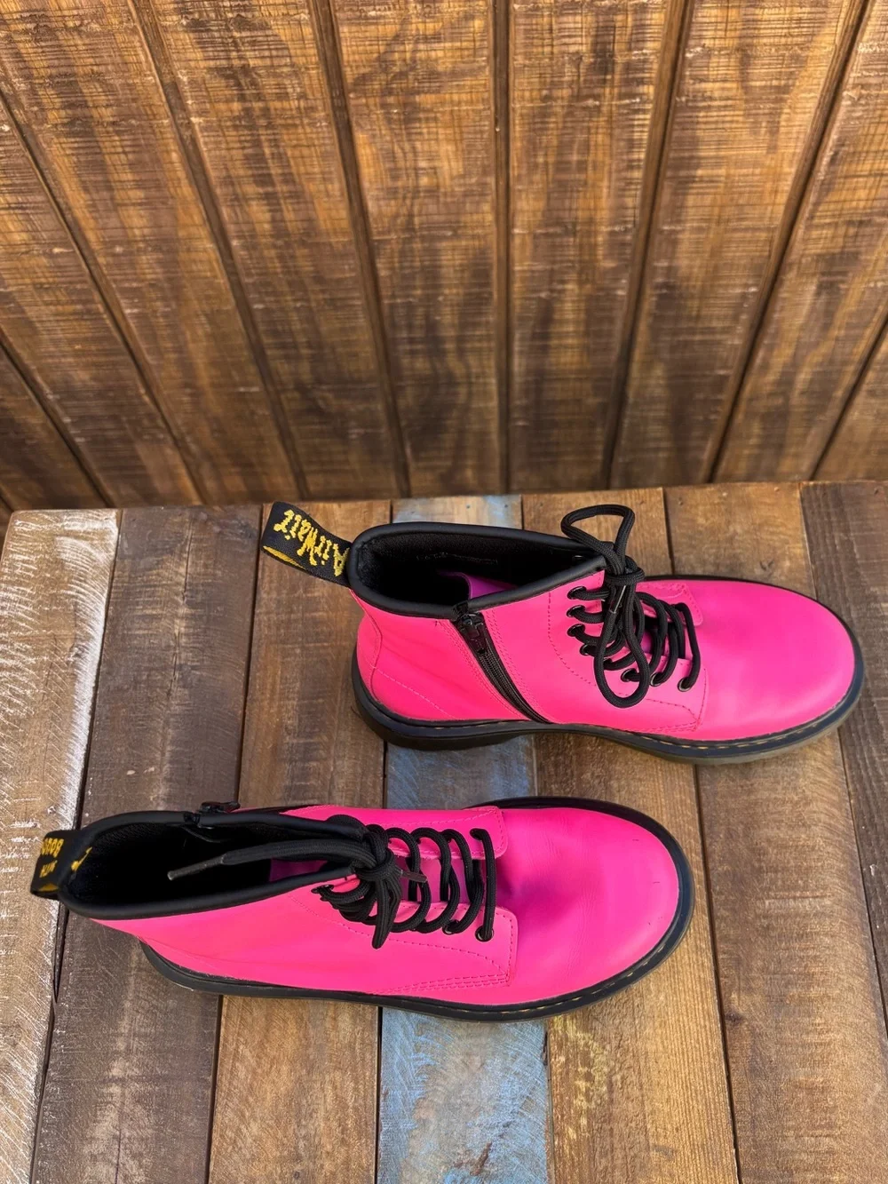 Dr. Martens 1460 J Hot Pink Combat Leather Boots